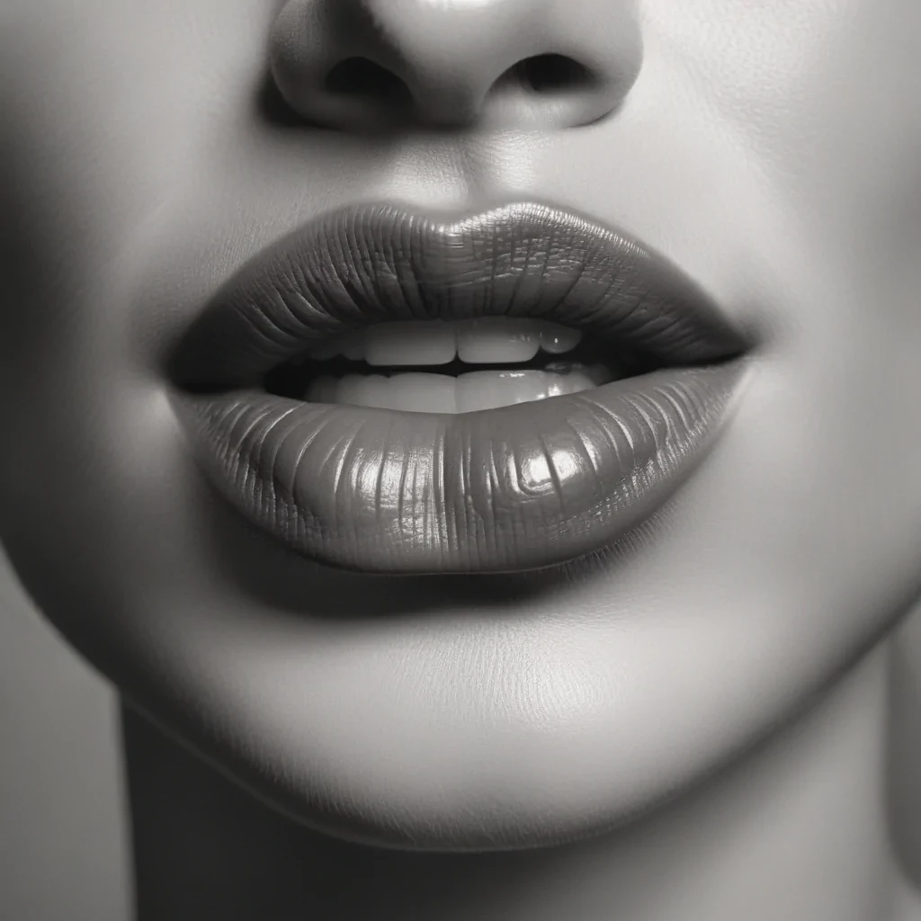 lips clipart black and white