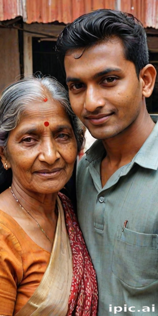 indian son with mom