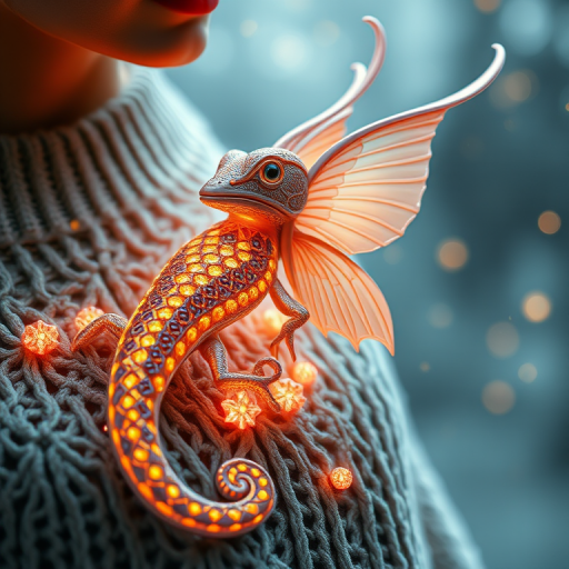 by artgerm, greg rutkowski and rachel m silva, Filigree of a Goby, Aetherpunk fashion style Sweater, aidmasoftglow