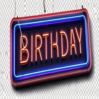 happy birthday neon sign png