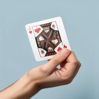 hand holding card