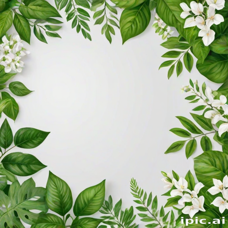 white and greenery background