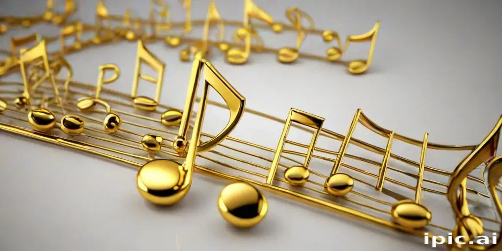 gold music notes