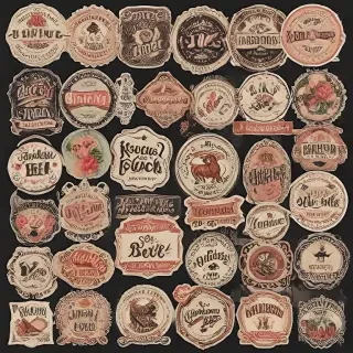 vintage stickers png
