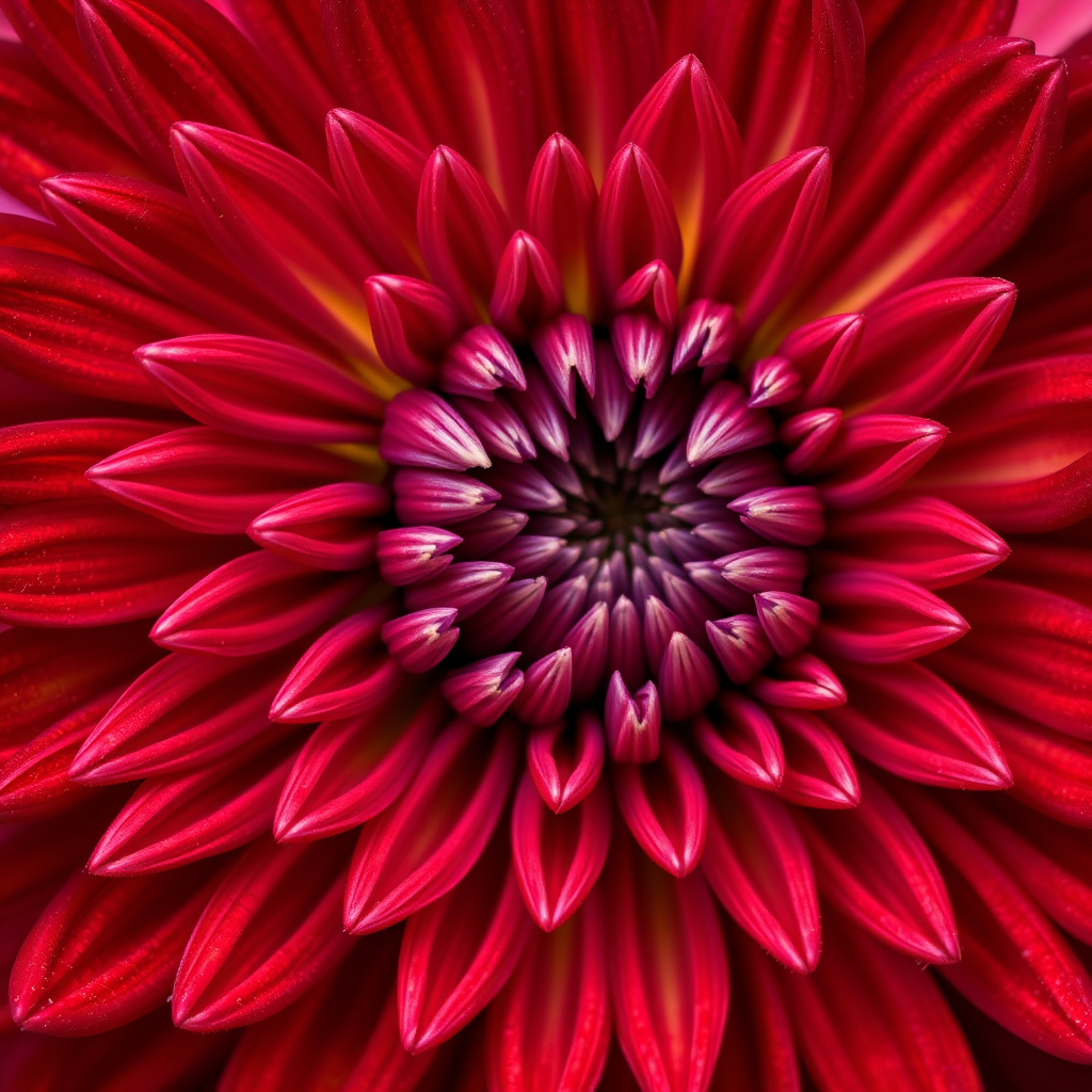 Close-up shot of a red chrysanthemum flower with intricate petal details, macro lens, f/2.8 aperture, 100mm focal length, ISO 100, natural lighting, DSLR camera.