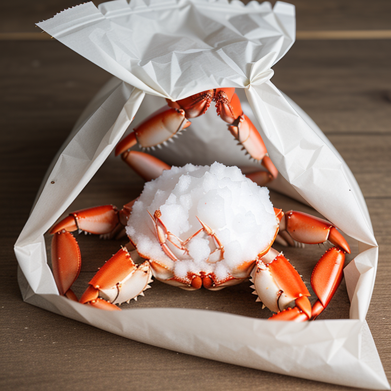 snow crab in a bag
