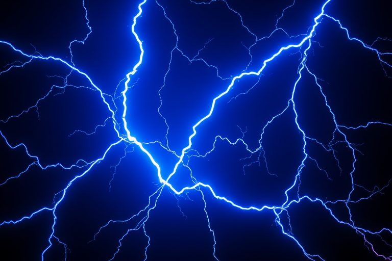 high-resolution image of electric blue lightning bolts in a dark background, macro view, f/2.8 aperture, ISO 100, 1/60 sec exposure, DSLR camera, long exposure photography, vibrant colors