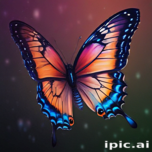 A Vibrant Butterfly Spreading Its Colorful Wings Against a Dreamy ...