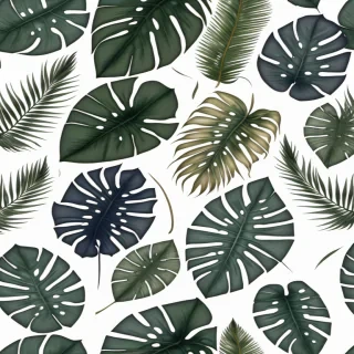 transparent tropical leaves png
