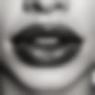 lips clipart black and white
