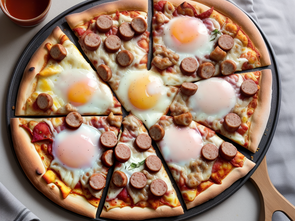breakfast pizza with gravy and sausage