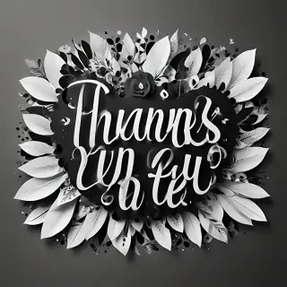 thank you in black and white