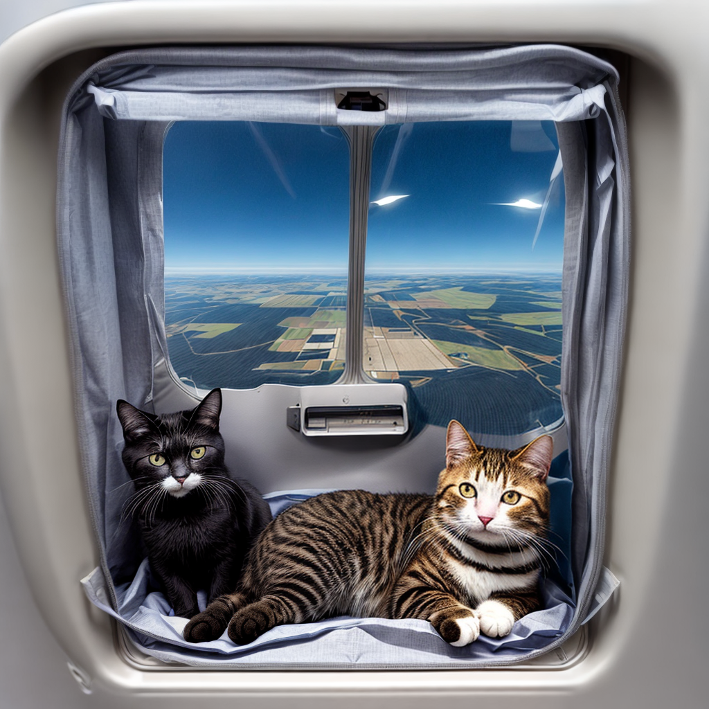 Cats inside aircraft cabin of 2030