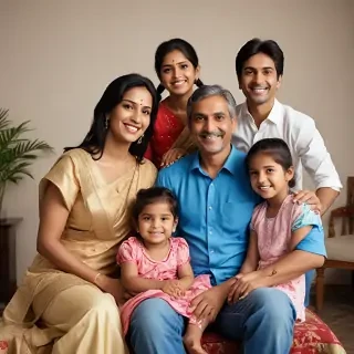 happy indian family