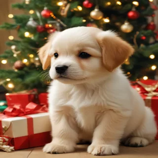 puppy christmas dog wallpaper