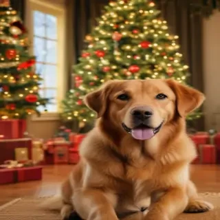 dog christmas background