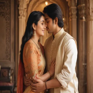 indian son with mom