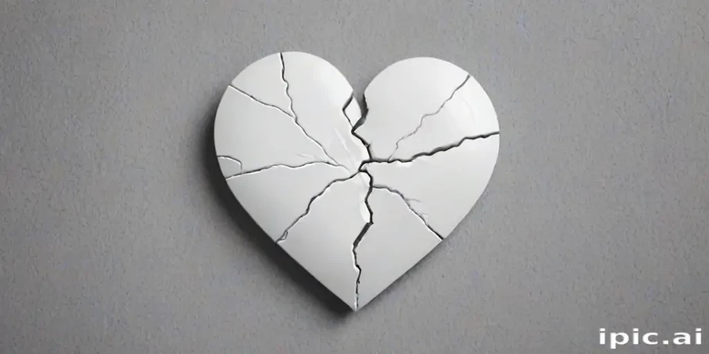 white broken heart