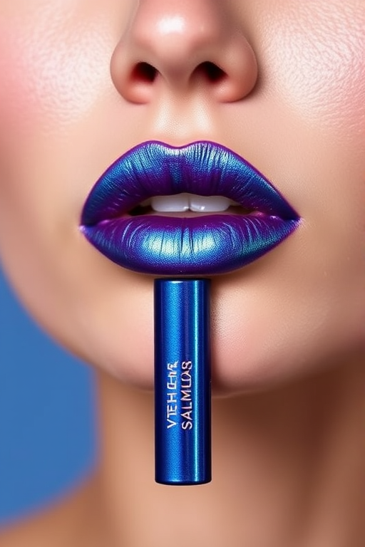 Striking "Sapphire Dream" metallic liquid lipstick creates a bold, jewel-toned statement look. This long-wearing formula features ultra-fine metallic pigments that provide intense color payoff and a high-shine finish. The unique, flexible applicator ensures even coverage and precise application, allowing for easy creation of crisp, clean lines.