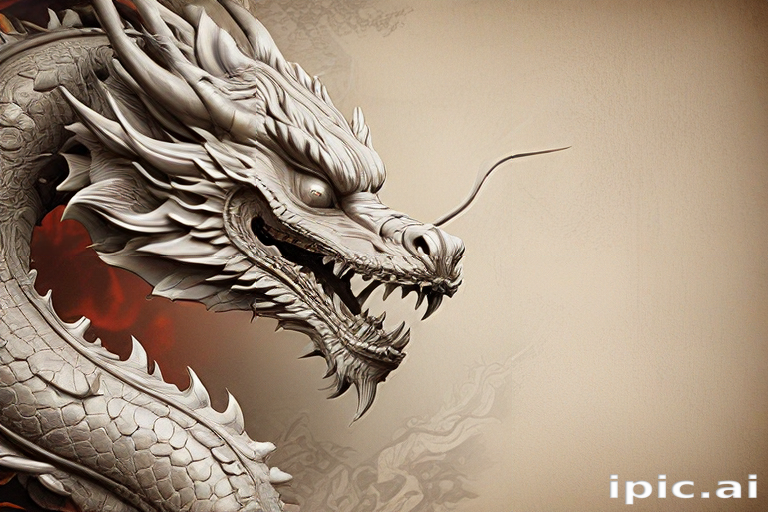 Majestic Dragon Sculpture with Intricate Details and Fierce Expression ...