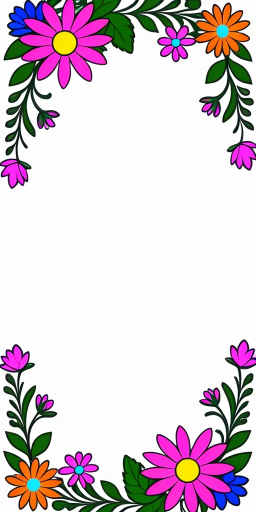 flowery border clipart