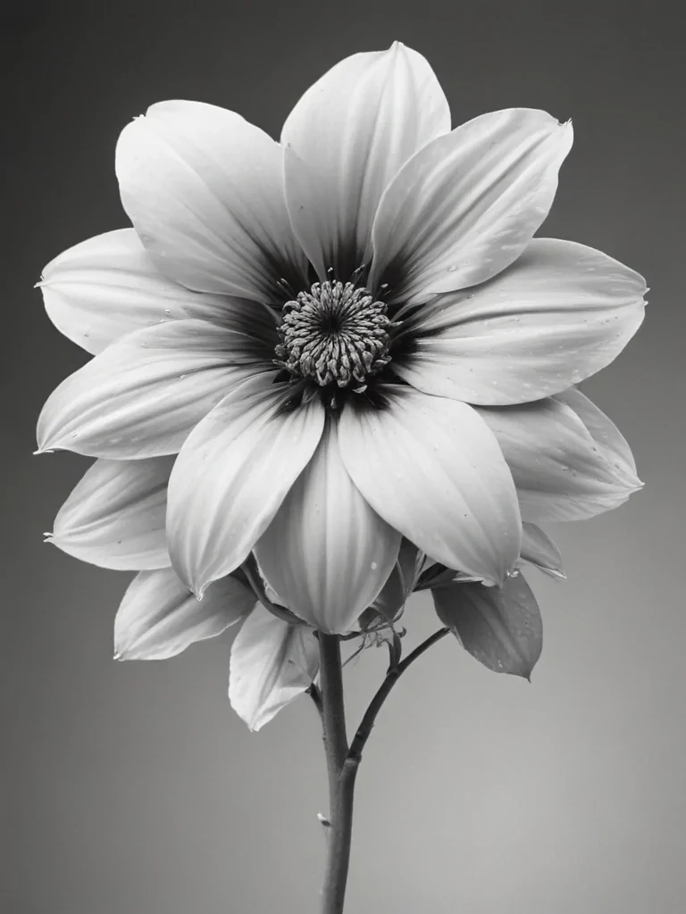 flower clip art black and white