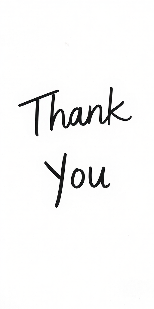 thank you in black and white