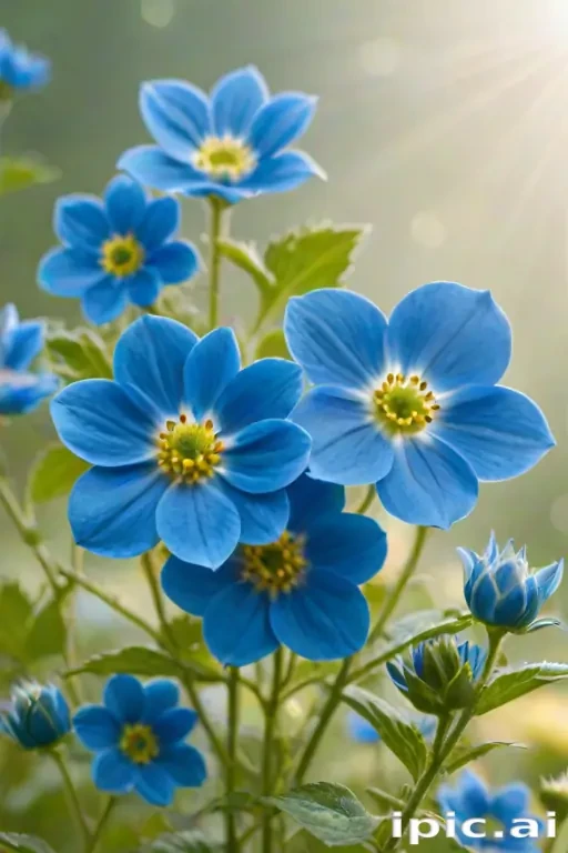 blue flowers transparent