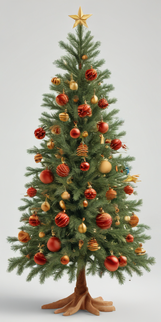 Beautifully Decorated Christmas Tree with Colorful Ornaments and Golden ...