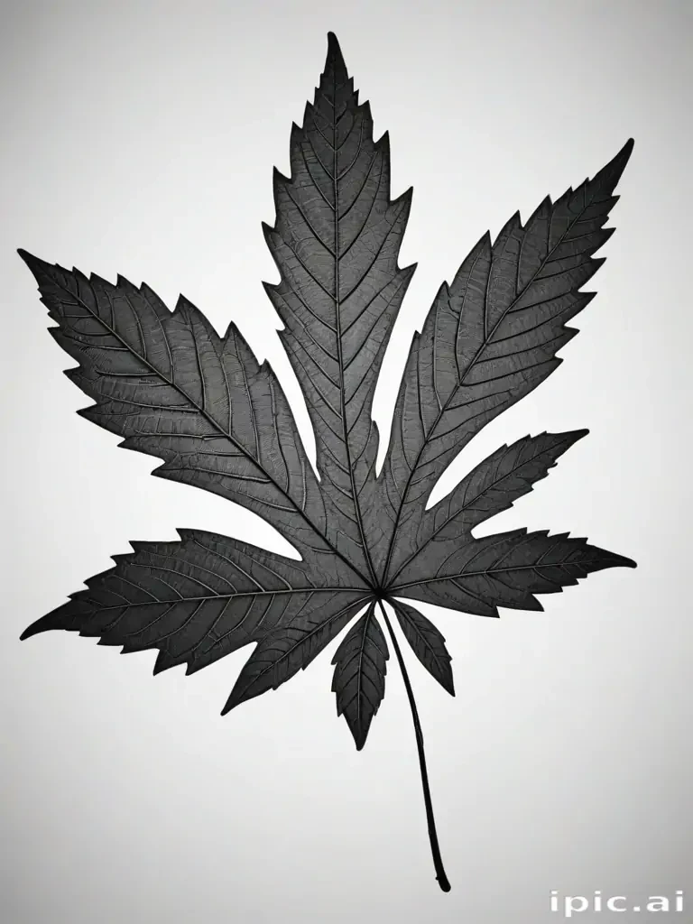clipart of leaf black and white
