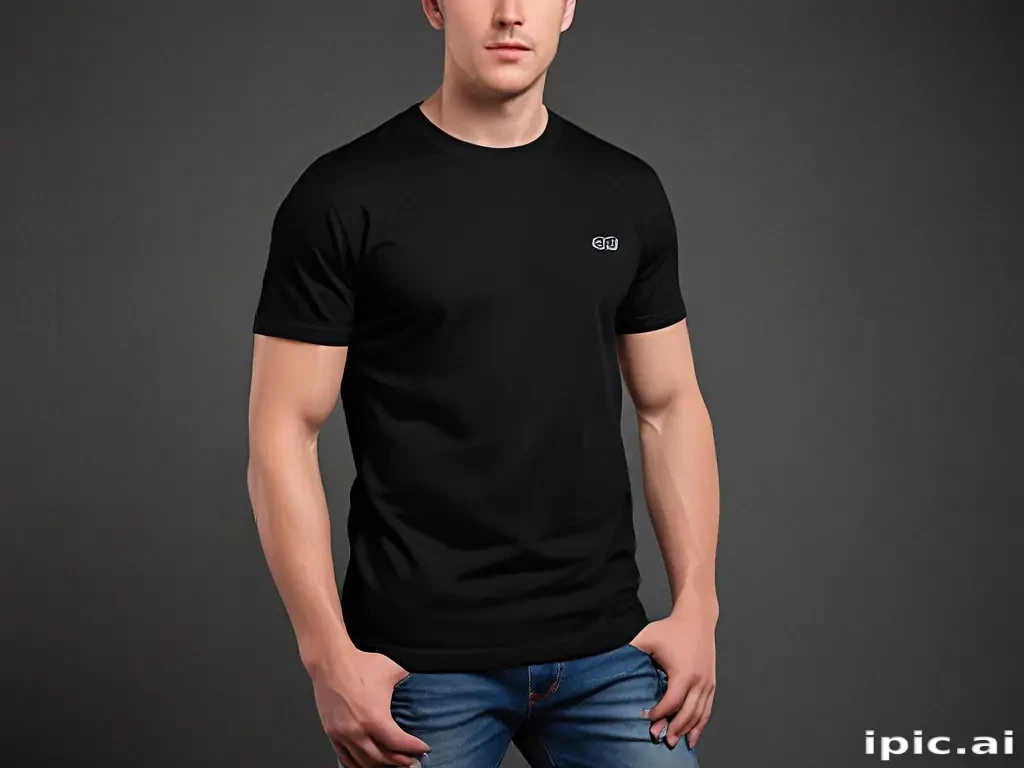 black tee mockup