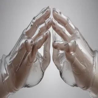 transparent praying hands