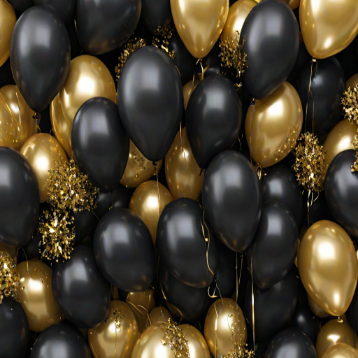 black and gold balloons png