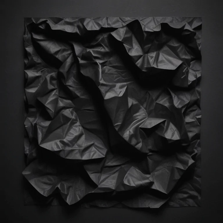 black crumpled paper