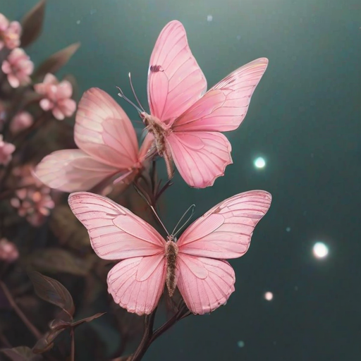 pink butterflies aesthetic