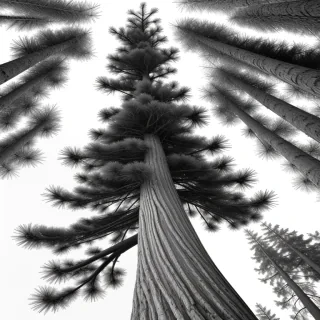 black and white pine tree clip art