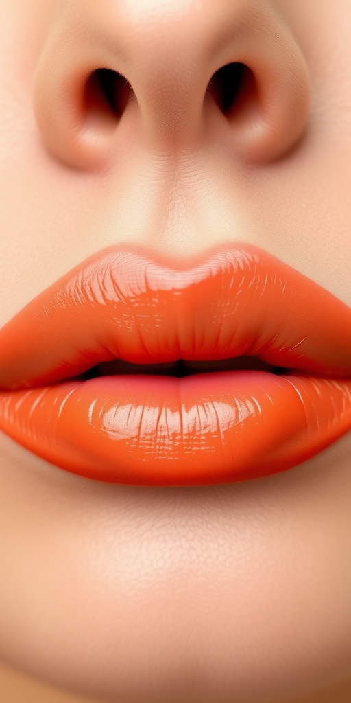 Whimsical ombre lips transitioning from soft peach to warm honey, gradient effect creating depth and dimension, effortlessly chic and modern