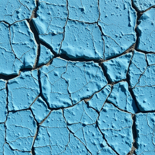 Create a highly detailed, high-resolution close-up image of a cracked blue wall texture, use a Canon EOS R5 camera with a 50mm lens, aperture set to f/8, ISO 100, and a shutter speed of 1/125 sec, natural light with soft shadows to enhance the texture and color depth.