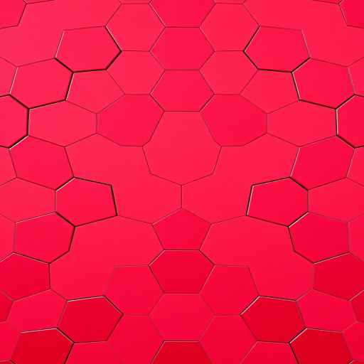 create a hexagonal pattern of varying shades of red with a smooth, uniform texture, high resolution, shot from a top-down view using a DSLR camera with a 50mm lens, aperture set at f/8, ISO 100, and a tripod for stability to enhance image quality