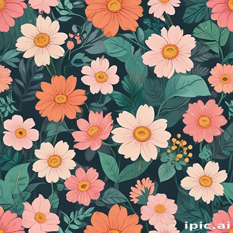 cartoon flowers aesthetic