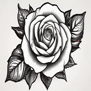 black and white rose clip art