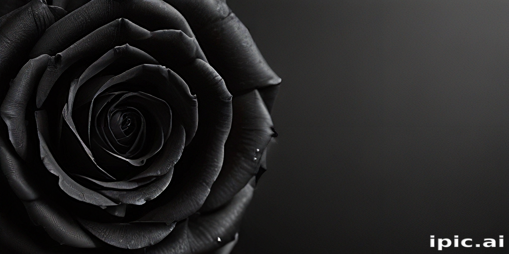 A Striking Black Rose Against a Minimalist Dark Background Design