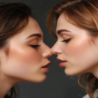 2 girls kissing