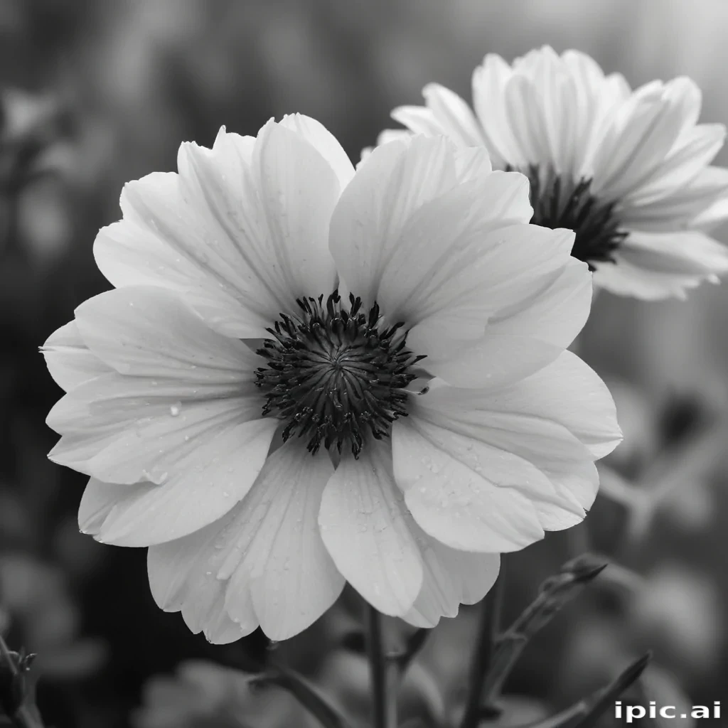 black and white flower background