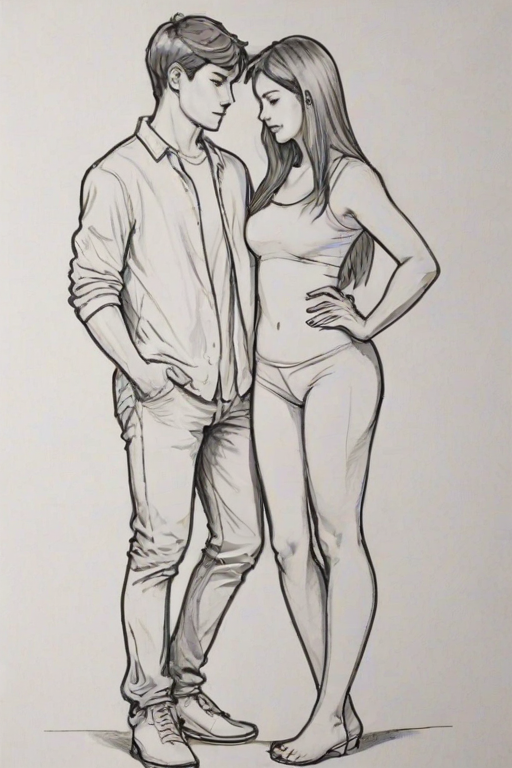 couples drawing poses