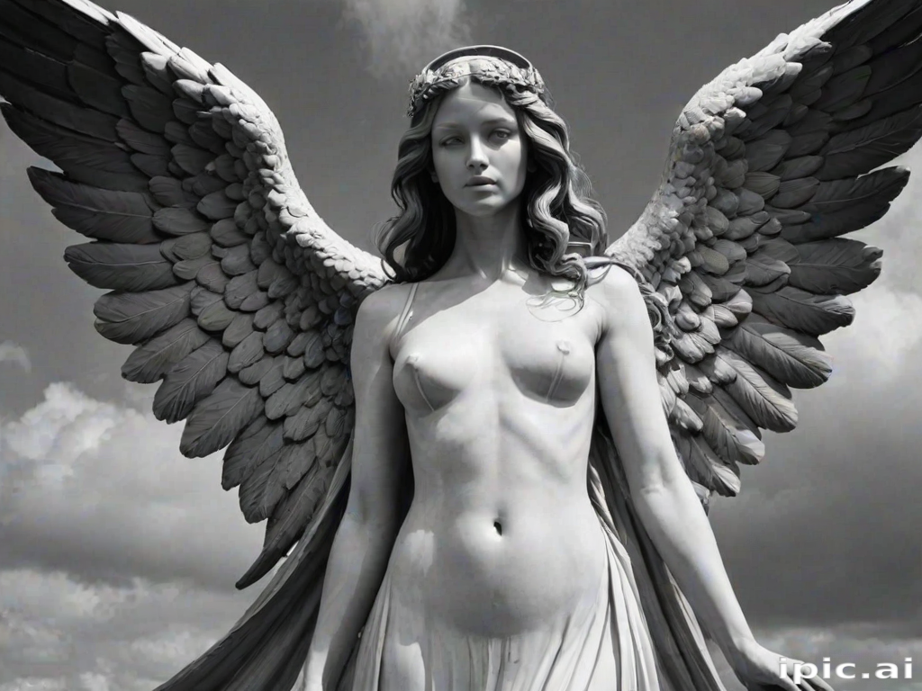black and white angel
