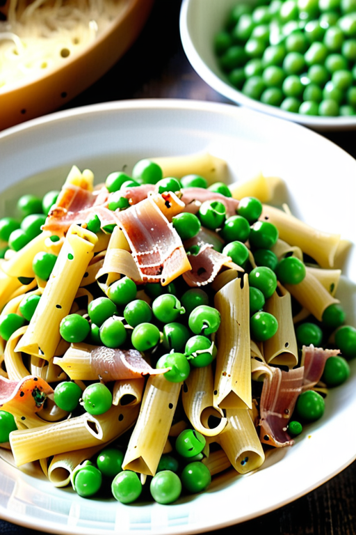 pasta and peas with pancetta