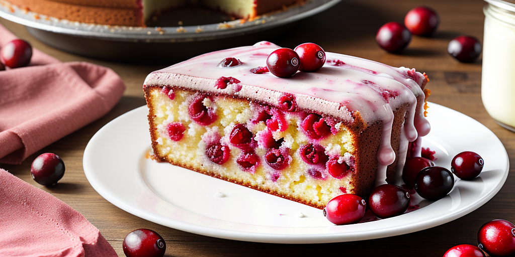 cranberry cake with butter sauce