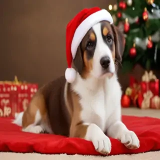 wallpaper christmas dog