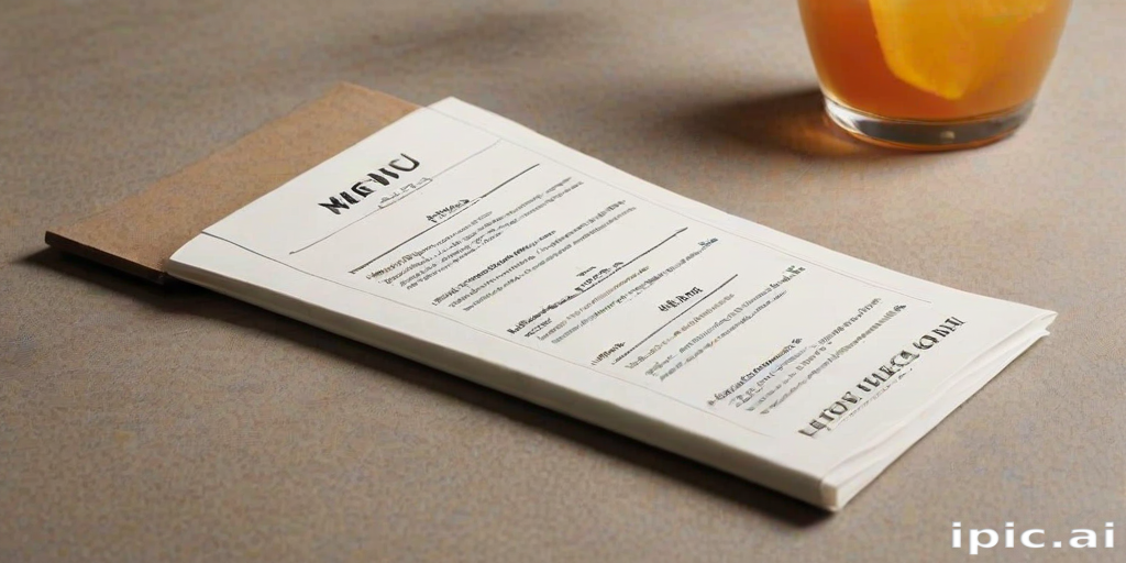 menu mock up
